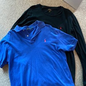 Polo by Ralph Lauren blue short sleeve medium and black long sleeve large
